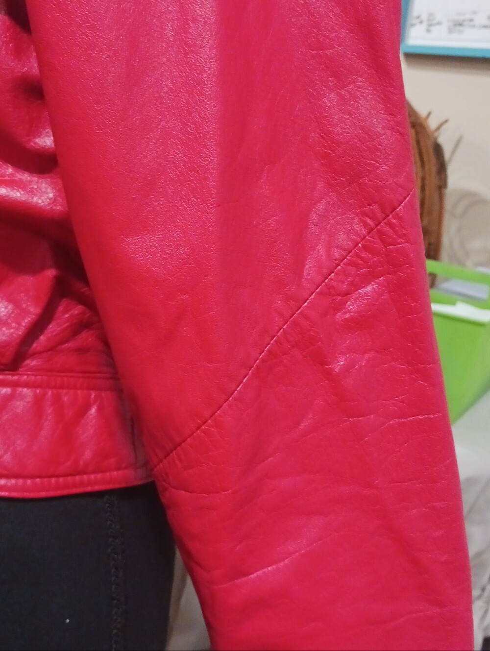 80s Wilsons Leather Red Moto Jacket Retro VTG Thriller - Picture 14 of 17